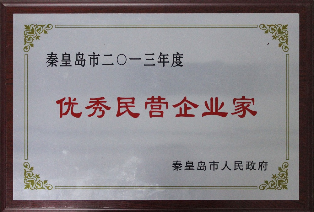 康姿百德董事长李银祥被授予“2013年度优秀民营企业家”称号